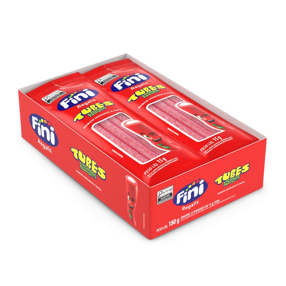 Tubes Morango Azedinho com 12x15g cada - Fini