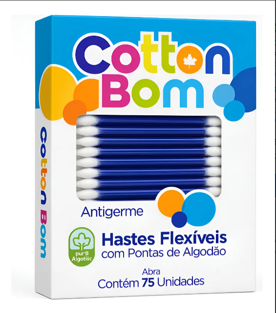 HASTES FLEXÍVEIS COTTON BOM COM 75 UNIDADES 