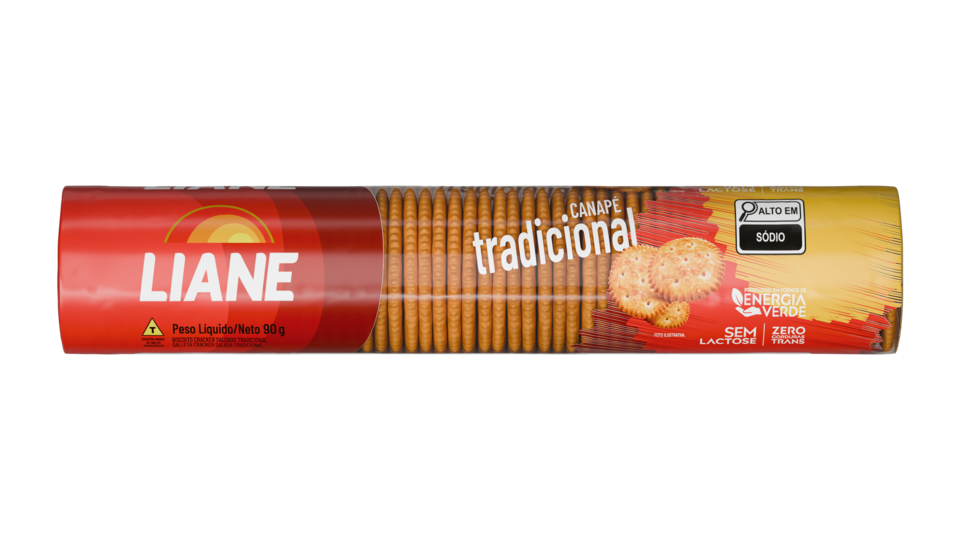 BISCOITO CANAPÉ TRADICIONAL SEM LACTOSE LIANE 90G