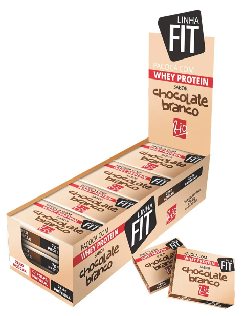 PAÇOCA COM WHEY PROTEIN ZERO ACUCAR RIO SABOR CHOCOLATE BRANCO 264G