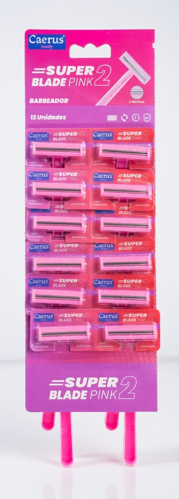 BARBEADOR CAERUS SUPER BLADE PINK 2 COM 12 UNIDADES 