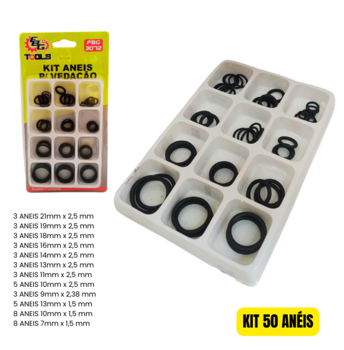 KIT ANÉIS PARA VEDAÇÃO FBG 3072