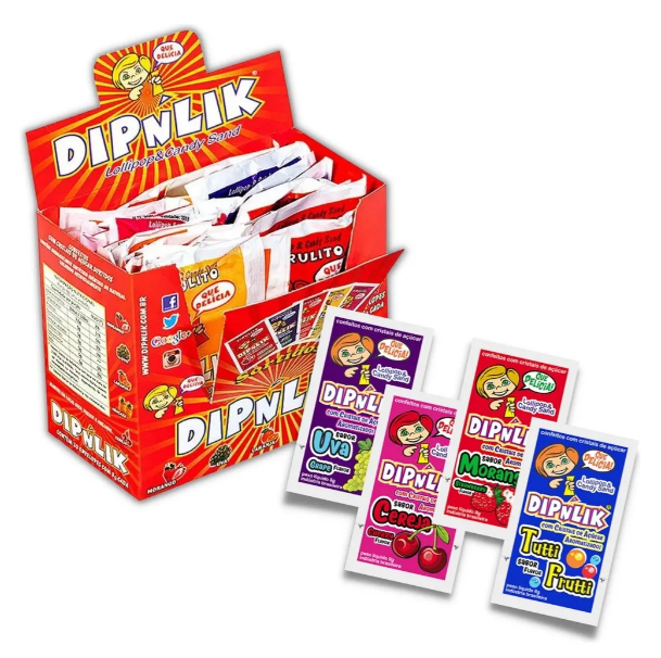 PIRULITO COM CRISTAIS DE AÇUCAR AROMATIZADO 200G  DIPNLIK