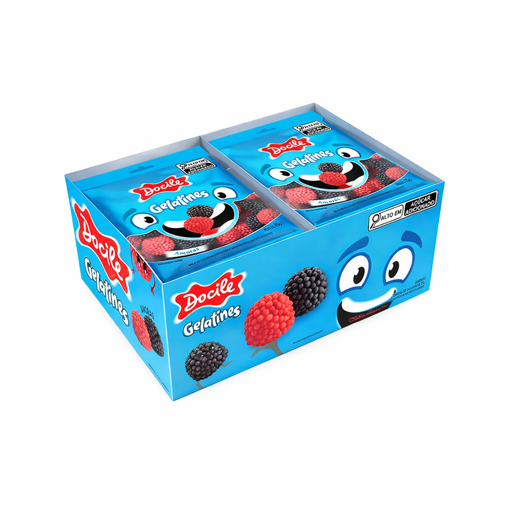 BALA DE GELATINA AMORAS COM 12 UNIDADES DOCILE 