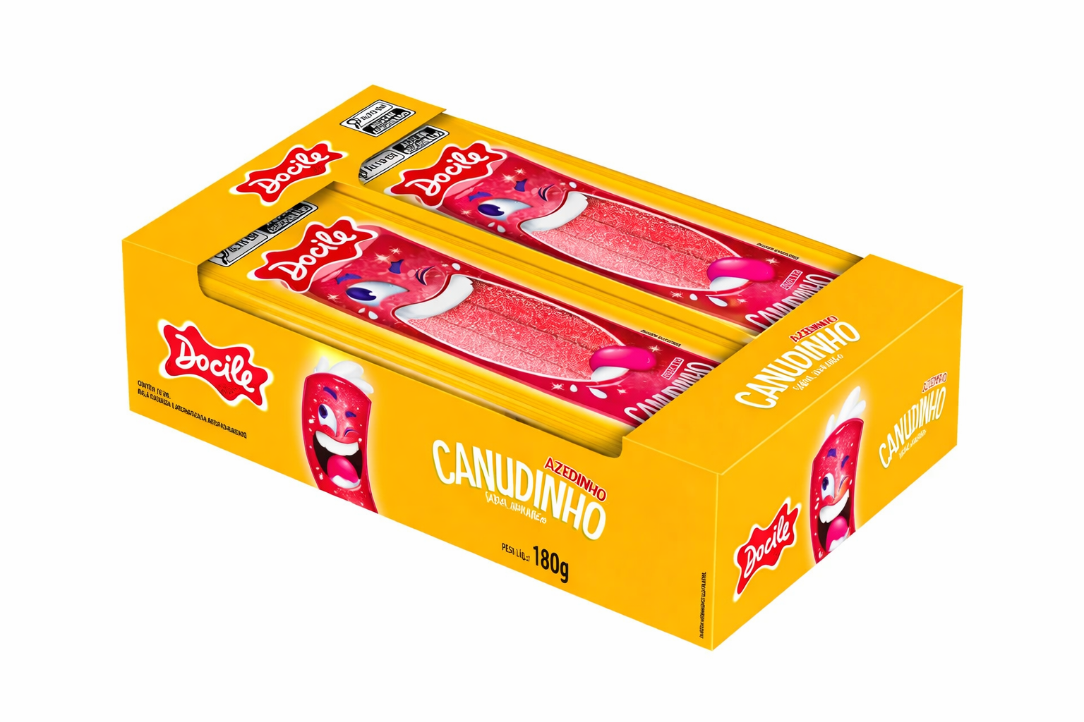 CANUDINHO MORANGO CÍTRICO COM 12 UNIDADES DOCILE