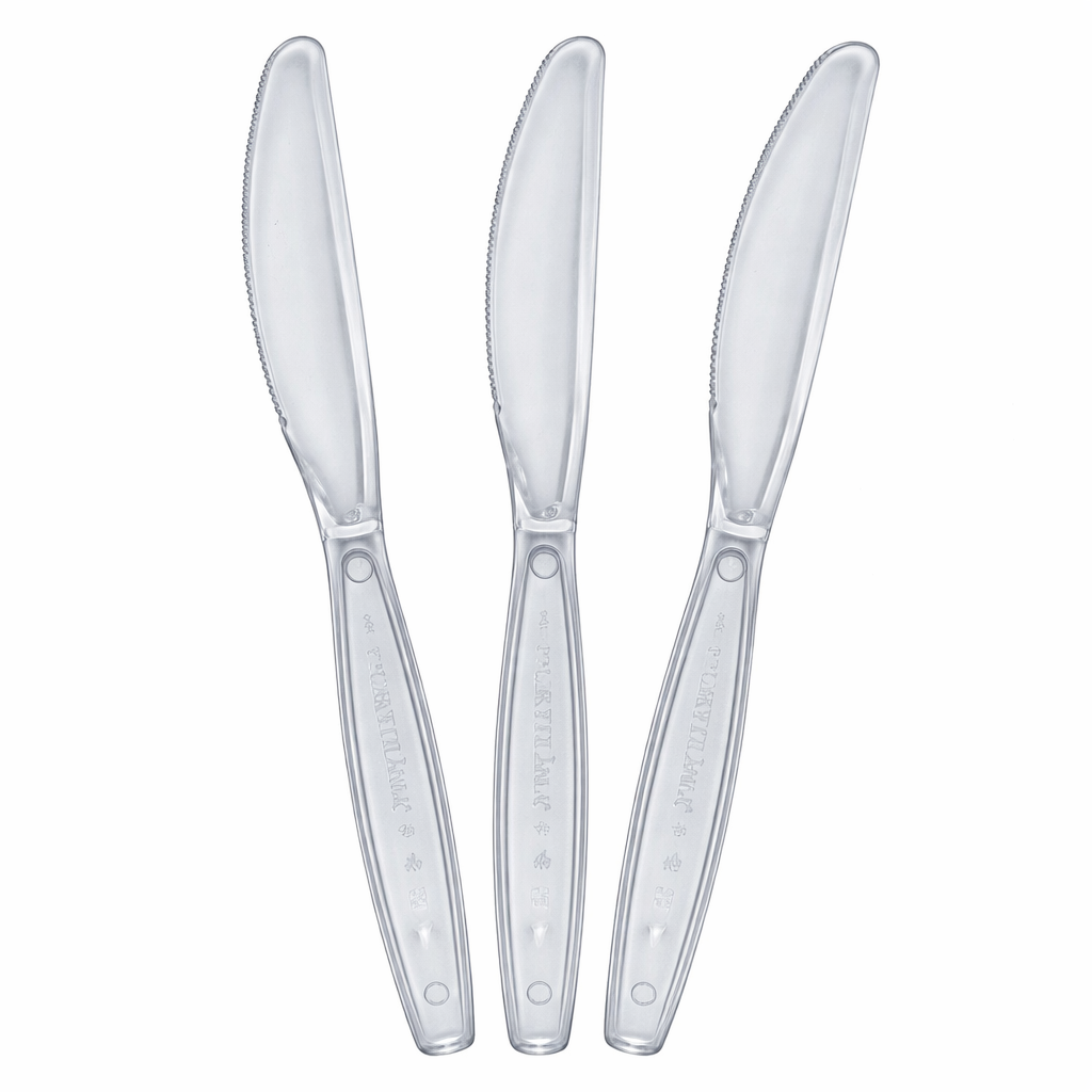 FACA PARA REFEIÇAO TRANSPARENTE 25 UNIDADES